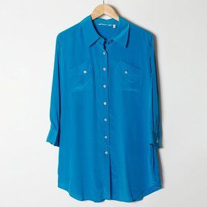 Soft Surroundings Blue Silk Blouse